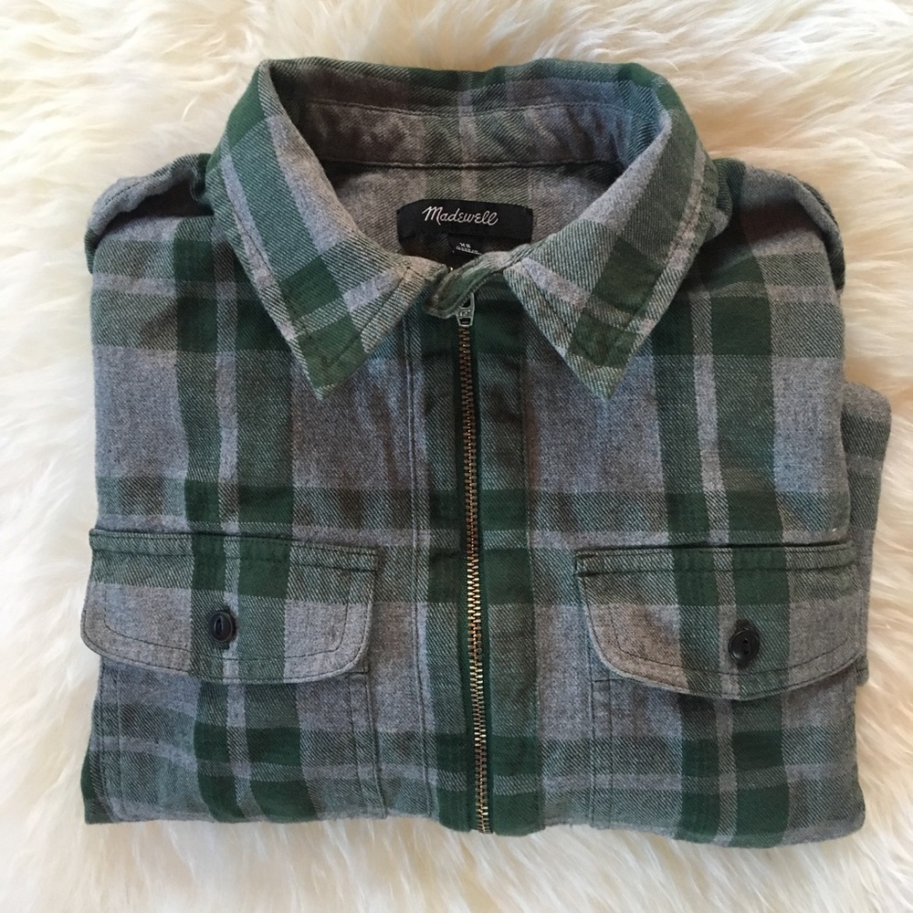 Madewell Flannel Zip-Front Shirt